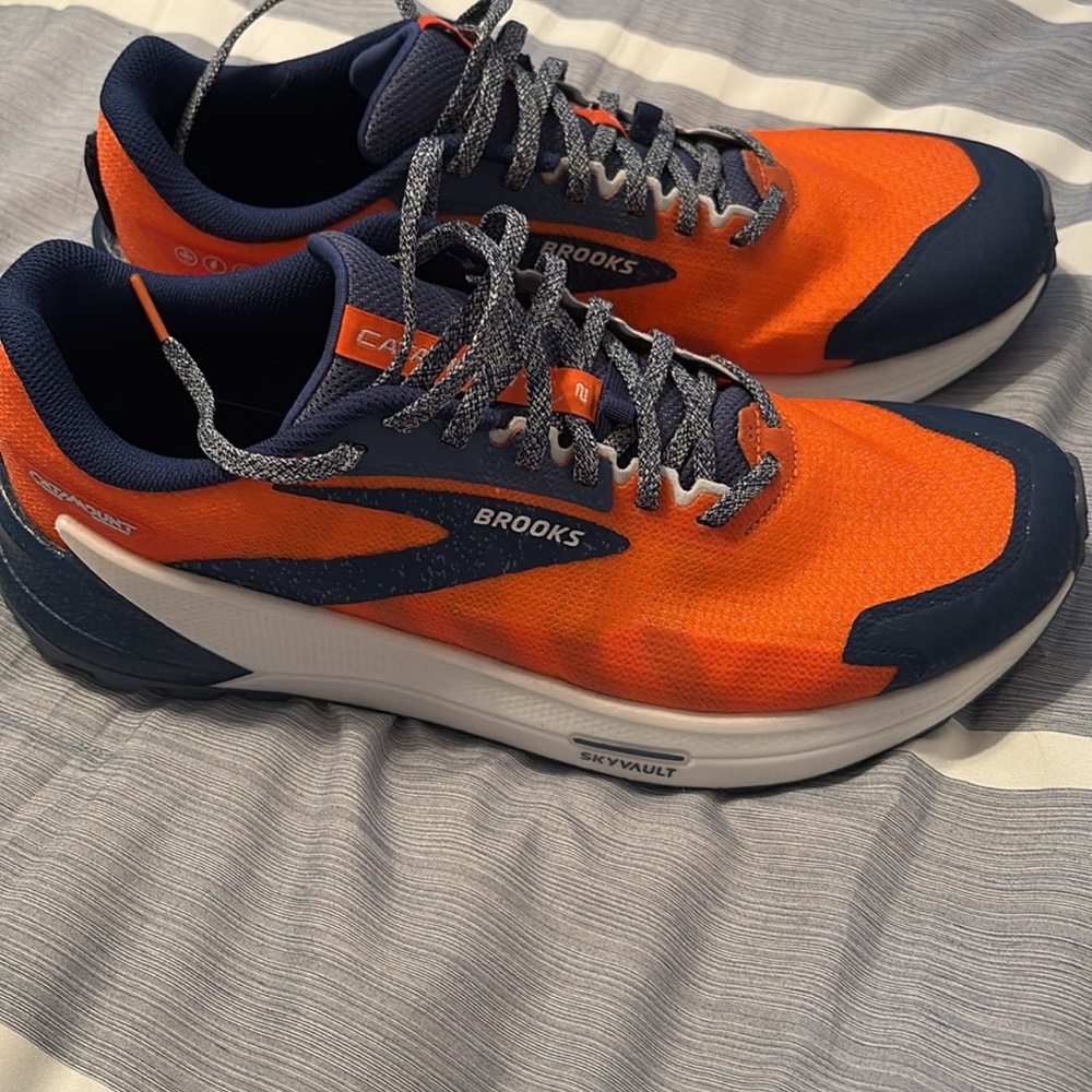Brooks Catamount. Orange and Blue Athletic Shoes. In great shape.